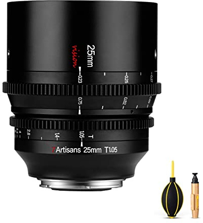 7artisans Vision 25 mm T1.05 obiettivo APS-C full frame focus manuale obiettivo cinema grandangolare per Fuji XF Mount e videocamere cine.