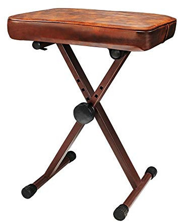 DRSM Soft Piano Hocker Universal-4 Position Einstellbare Instrument Stuhl Klavierhocker 1 Person Guzheng Keyboard Gitarre Hocker Comfortably Solo Gepolsterter Sitz (Coffee One Size)