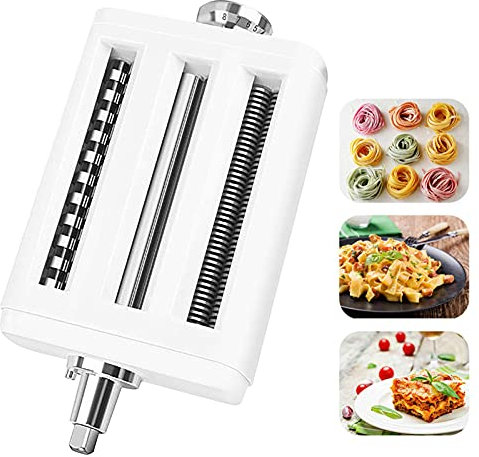 Pasta Maker Attachment 3 in 1 Set for Stand Mixers Included Pasta Sheet Roller, Spaghetti Cutter, Fettuccine Cutter Maker Accessories