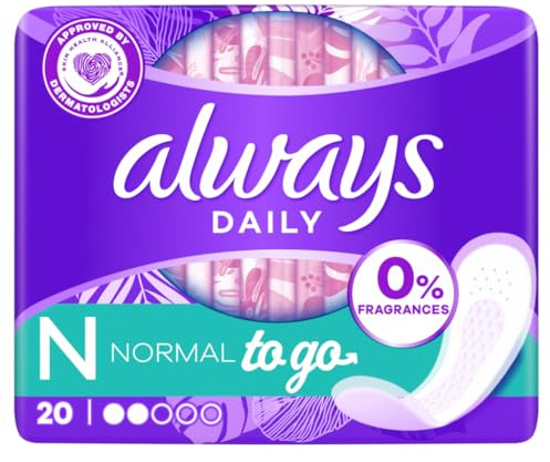 Always Daily Fresh - Proteggi slip normali 20 unità, 0% di profumo e colorante, per non sentire nient'altro che freschezza e protezione