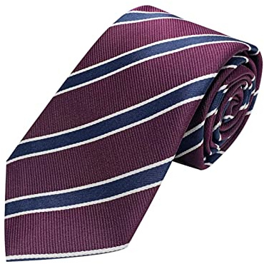 Lam-lord Cravatta scolastica, motivo a righe, formale, per matrimonio, laurea, bambini, uniforme scolastica (rosso + blu)