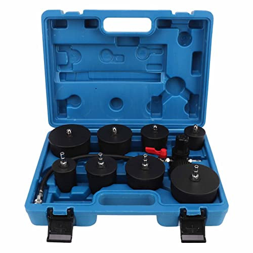 Testeur de Fuite du Système Turbo 9 Pièces Testeur de Fuite du Système Turbocompresseur Kit de Test de Fuite de Suralimentation de Pression D'air avec Testeur de Manomètre