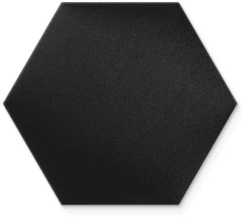 DecoNest Wandkissen 3D-Wandpaneele zur Selbstmontage, aus Veloursstoff mit weicher Füllung Kopfteil als Dekoration für Schlafzimmer Büros Kinderzimmer Flure - Hexagon 40x35 cm Schwarz