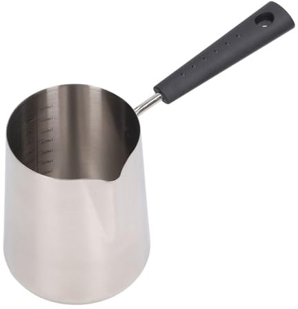 Turkish Coffee Pot, Stainless Steel Milk and Coffee Warmer Milk Butter Warmer Pot, Coffee Frothing Pitcher Saucepan Pan with Pouring Spout (6000ML)