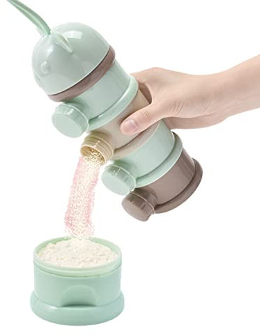 Baby Milk Powder Dispenser, 4 Layer Baby Milk Powder Formula Dispenser, Baby Formula Dispenser, Portable Milk Powder Dispenser Container, Non-Spill Stackable Snack Storage Container For Travel Outdoor