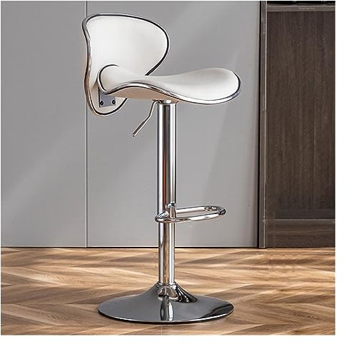 WIGSELBL Drehhocker, gepolsterter Ledersitz, verstellbarer Drehgelenk, Gasdruckfeder, Metallfuß und Fußstütze, Frühstücksbarhocker, Barstühle für Zuhause, Küche, Esszimmer, Kneipe, Bar, Insel (Farbe: