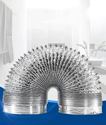 Aluflexrohr Alu-Folienschlauch Abluftschlauch Lüftungsschlauch Lüftungsrohr Für Abzugshaube, Rohrventilator Mit 2 Schlauchschellen Ø 80/100/110/120/150/160/170/180/200mm (Color : 1.5m, Size : 80mm)