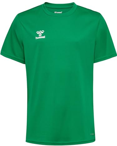 hummel Essential Jersey sportskjorta barn – sportskjorta flickor och pojkar – tröja – kortärmad – andningsaktiv och snabbtorkande – tillverkad av 100% återvunnen polyester