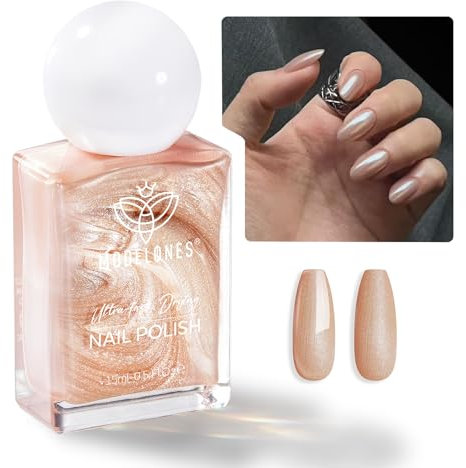 Modelones Glitzer Gold Nagellack, 15ml Glänzend Schnelltrocknender Langanhaltender, Nagellack für DIY Nail Art Maniküre Salon