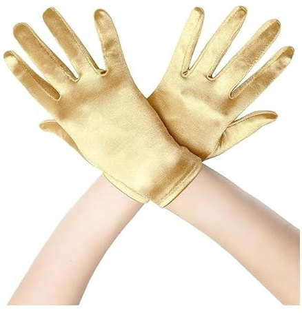 IHLOOTD Handschuhe Halloween Glänzende Metallic Handschuhe 1980er Jahre Cosplay Karneval Kostüm Gloves Opera Look