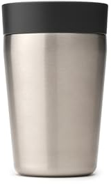Brabantia - make & take Thermobecher mit Trinkdeckel, Hält Getränke 6 Stunden lang heiß und 8 Stunden lang kalt, Auslaufsicherer Reisebecher - Dunkelgrau, 0,2L