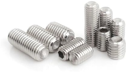 KEBLIN 10 Stück Innensechskant-Stellschraube Ringschneide Edelstahl M3 M4 M5 Madenschraube ohne Kopf DIN916(4mm x10pcs,M4)