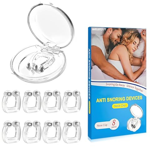 Schnarch Stopper, 8 Stück Anti Schnarch Nasenclip, Wiederverwendbares Anti Schnarch Nasenspreizer, Anti Snoring, Verhindern Schnarchen, Nasenklammer gegen Schnarchen