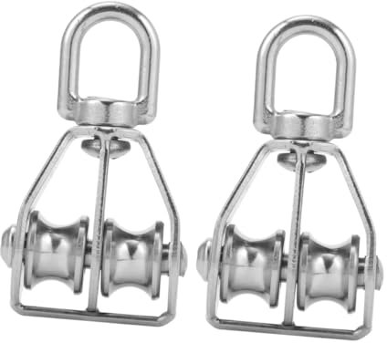 Alipis 2 Stück Doppel-flaschenzug Aus Edelstahl Schwenkrolle Für Industrie- Und Mechanische Systeme Sowie Kabelblock Für Außenbereich Und Bauwesen, 2 Stück (doppel-flaschenzug)