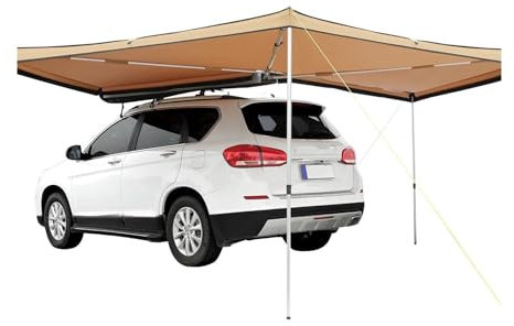 CQJJXKYC Zeltgarage Fahrzeugmarkise Höhe Einziehbare Auto-Seitenmarkise PU3000mm Automarkise Regen- und Schneesicher Passend für LKW/SUV/Van Carports(270°X250X250cm)