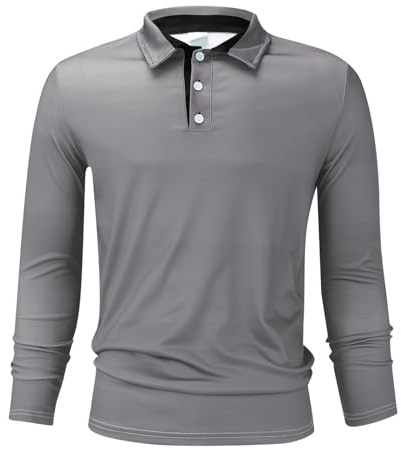 Mashaouyo Mens Shirts Long Sleeve Mens Shirts Long Sleeve Formal Work Tops for Men Men's Sweatshirts Gym Tshirts Men Cotton Polo Shirt Short Short Cotton Business Shirt Grey