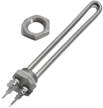 1 pz. Elemento riscaldante for riscaldatore solare ad immersione da 1 pollice BSP a bassa tensione DC 12V/24V/48V con dado, lunghezza 200 mm, 300 W/600 W, 304SUS(DC 48V,300W)