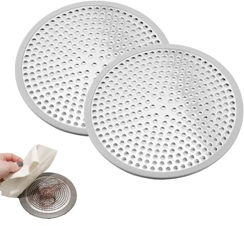 YXIING 2 Pcs Hair Catcher for Shower Drain, Shower Drain Plug Hole Hair Catcher Trap Strainer Stainless Steel