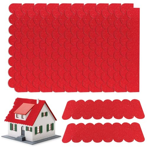 Roof Shingles for Bird House, Pack of 32 Roofing Felt Self-Adhesive, Bitumen Shingles, Mini Roof Tiles for Nesting Box, Rabbit Hall, Insect Hotel, Tree House, Garden Shed, Accessories for Bird House