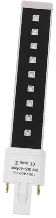 ERINGOGO Bombilla LED de Secado Rápido y Lámpara de Luz Negra UV 9w para Manicura, Tubo de Luz Doble Uv-led Pequeño y Ligero, Reemplazo para Secador de Gel Profesional y Uso Doméstico