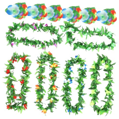 Sosoport Hawaiian Luau Party Blumengirlanden Blumen Haarspangen Tropische Hawaii Deko für Strandfest Kindergeburtstag und Festlichkeiten