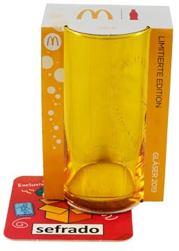 sefrado Bundle Exclusiver Untersetzer kompatibel mit 1 x Cola Glas Gelb - McDonalds 2019 - Sammel Gläser