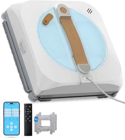 GNOVEL Window Cleaning Robot with 8000Pa, 2026 Upgraded Window Cleaner Robot with Intelligent Path Planning, 15-Stage Anti-Fall, App/Remote Control for Glass, Edge Detection System, Tile & Windows