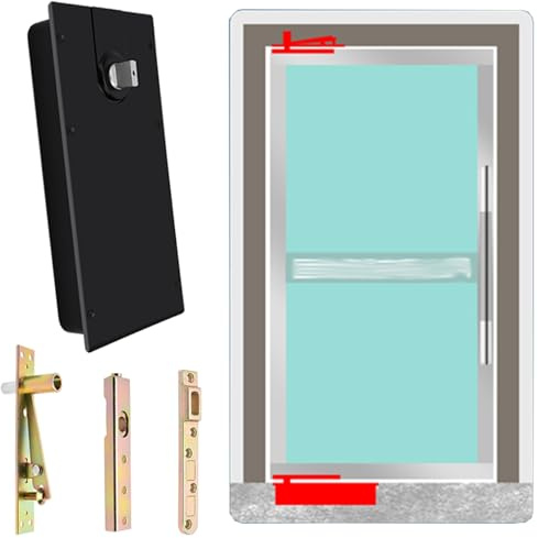 Cerniera idraulica regolabile per pavimento, doppio cilindro in vetro, montaggio a molla per porte larghe 120 cm, finitura nera, ideale per uso commerciale e residenziale