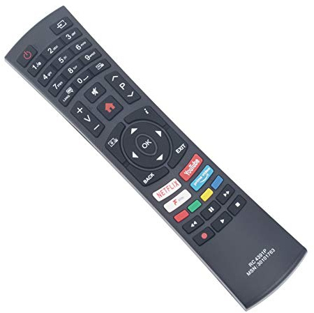 VINABTY Telecomando universale di ricambio RC4391P compatibile con Bush/Vestel/Nordmende Smart TV DLED55UHDHDRS DLED65UHDHDRS DLED32FHDS DLED40FHDS DLED49FHDS DLED24HDSDVD DLED43UHDHDRS