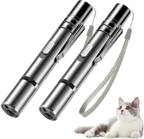 Jouets interactifs pour chats et chiens, jouets pour chat avec LED, jouets électriques intelligents pour les exercices de formation, rechargeable par USB (2 pièces)