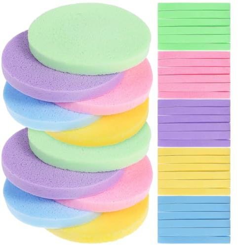NUOBESTY 120 Esponjas Faciales Comprimidas Multicolor para Lavar la Cara y Exfoliar Esponja Limpiadora Facial Compacta y Reutilizable para Viajes Suministros de Estética y Maquillaje