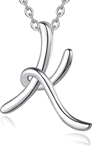 EUDORA Harmony Ball Kette mit Buchstaben Ketten für Damen Sterling Silber 925 Halskette mit Namen Alphabet Initialen Anhänger Schmuck für Frauen Damen Mutter Tochter Schwestern Oma Geschenk, 45CM