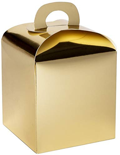 Ideen mit Herz Faltboxen | geklebt | 10 cm x 10 cm x 10 cm | Spiegelkarton | gold | 10 Stück