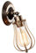 Apliques de pared industrial Lámpara vintage de iluminación ajustable Lámpara de alambre rústico Jaula de metal Aceite de pared frotada Luz de sombra estilo Edison (sin bombilla) (color bronce)