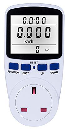 Decdeal Energy Monitor, LCD Display Electricity Usage Power Meter Socket Energy Watt Volt Amps Wattage KWH Consumption Analyzer Monitor Outlet AC230V~250V