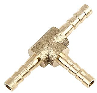 sourcing map Adaptador De Conector De 3 Vías En T De Manguera De Púa De Latón 4mm para Tubo De Gasolina Y Aceite