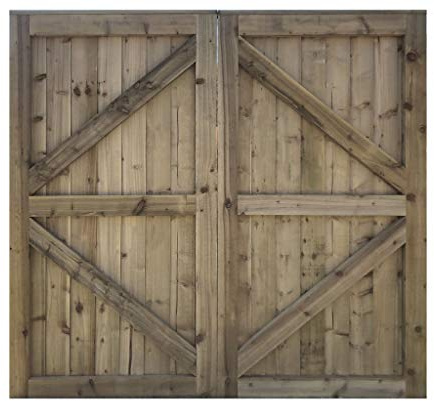 Pressure Treated Feather Edge Double Driveway Wooden Garden Gates (1.8m High X 3.0 Wide)