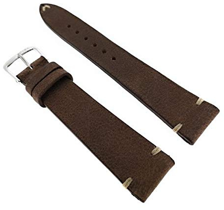 Vintage Uhrenarmband Palermo 20mm braun mit Handnaht Made in Germany