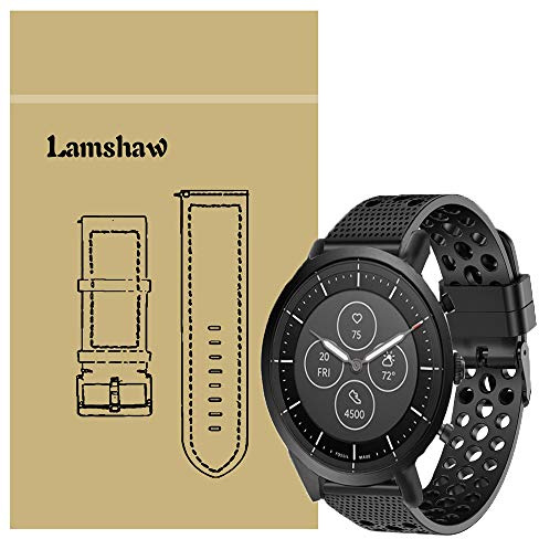 LvBu Armband Kompatibel Für Fossil Collider HR, Sport Silikon Classic Ersatz Uhrenarmband Für Fossil Hybrid Smartwatch HR Collider/Fossil Collider Hybrid Smartwatch (Schwarz)