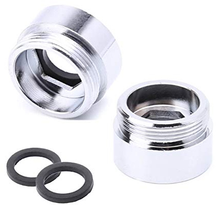 HATOOLHA® Wasserhahn-Adapter aus Metall, 2 Stück, Wasserhahn, Luftsprudler, Verbindungsstück, Messinggewinde, massives Metall, Küchenarmaturanschluss (F16 auf M22)