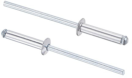 sourcing map 60 Stk Blindnieten Aluminium Popnieten 3,2mm Durchm. 15mm Grifflänge Zugnieten Kerndekorationsnieten Silber