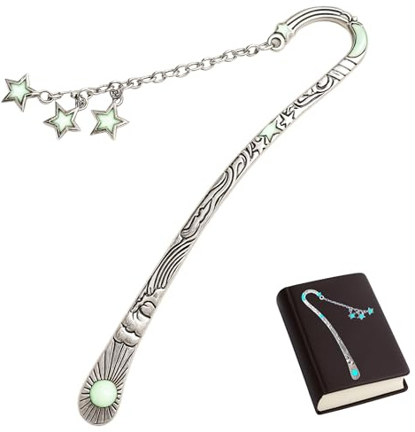 FZSECRIU Marque-page en métal personnalisé avec pendentif étoiles lumineuses pour enfants, meilleurs cadeaux pour petite amie et petits accessoires