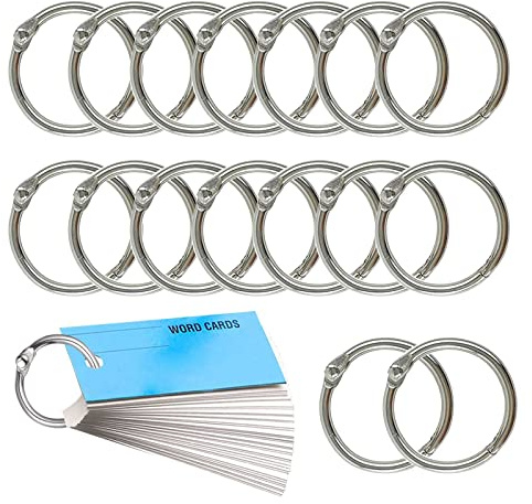 Heftringe,Buchringe,Ringbuch Ringe 120 Stück Bücher Ringe Karteikarten Ring,20mm Loseblatt Verbinder Ringe,Silber Metallringe Zum öffnen Binder Metall Ringe Lose Blatt Buch klein Verbinder Ringe
