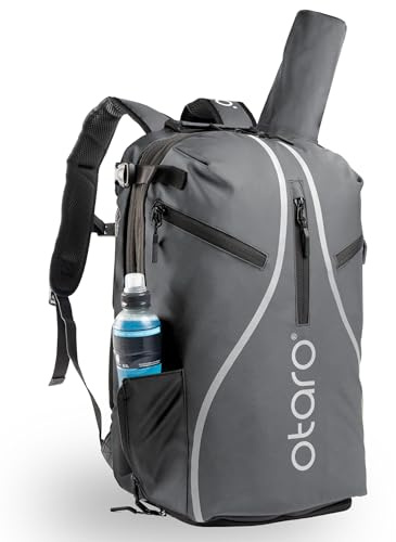 Otaro Tennisrucksack mit Schuhfach, Laptop- & Thermofach für 2 Schläger | 42 L | Tennistasche Herren | Getränk- & Ballfach | Tennistasche Damen inkl. Regenschutz & Wäschesack