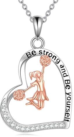 YFN Sport Halskette Sterling Silber Herz Anhänger Sport Hobbys Schmuck | Muttertag Weihnachten New Year Geburtstag Geschenke für Damen Oma Mama Tochter