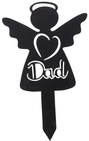 SEWOART Cemetery Angel Memorial Stake Metallo Decorazione Per Cimitero Segnale Per Tomba Con Design Angeli Commemorazione Per Papà Facile Da Installare e Leggero Atmosfera Calda Per