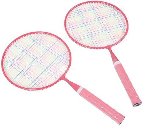 Alomejor Juego de Raquetas de Bádminton para Niños Juego de Raquetas de Tenis Juguete de Aleación Portátil Ligero para Equilibrio y Fitness para Niños (ROSEO)