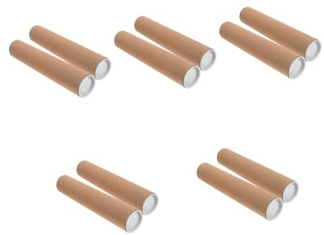 NUOBESTY 10 Stk Papierrohr Papprohr runde Versandrohre Versandhülsen aus Pappe Versandhülsen aus Kraftpapier Posterrolle Toilettenpapierrollen zum Basteln Kartonröhren zum Basteln Khaki