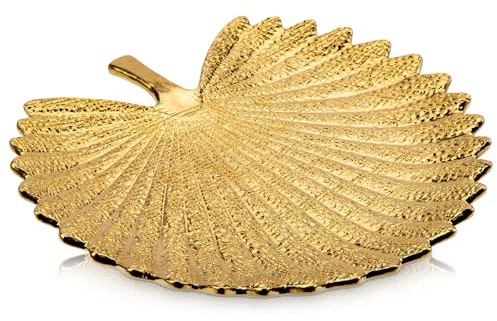 Keramik Schmuckschale Gold Palmblatt-Schmucktablett Schlüsselablage, Keramik Ringschale, Schmuckteller, Schmucktablett für Auffangschale, Muttertag, Weihnachten, Erntedankfest, Geburtstagsgeschenk