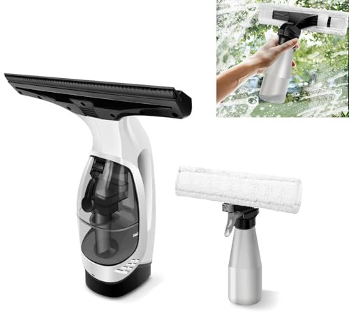 WXPXYBF Limpiaparabrisas eléctrico Recargable 3 en 1 para Ventanas, baños, Espejos, Aspirador de Ventanas para automóviles, miniaspirador portátil de Mano, Kit de Limpieza eléctrico Recargable